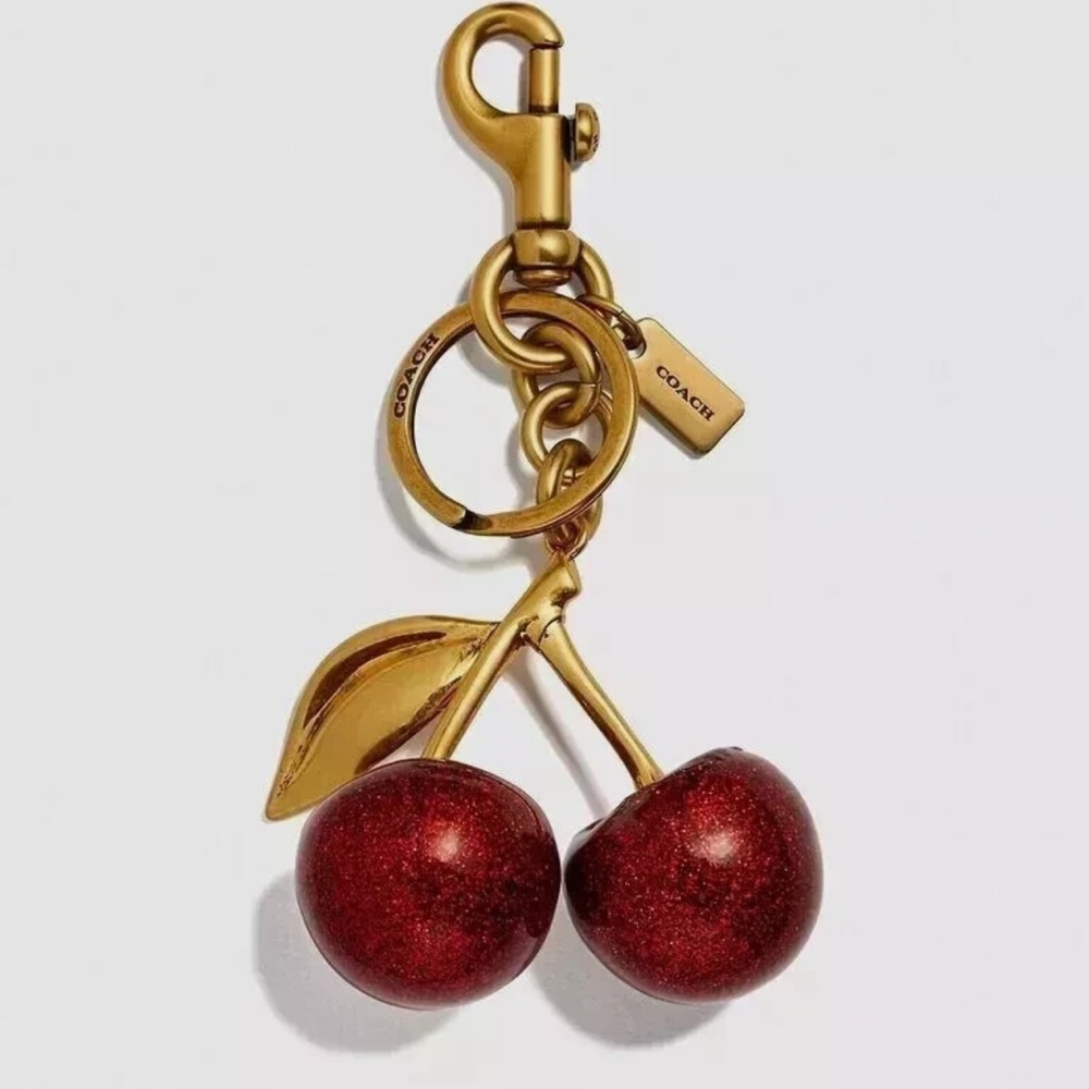 Coach Cherry Red and Gold Key Holder